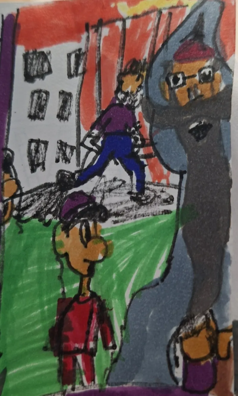 ציור מקורי של המאייר הצעיר: שאלתי והמגיד