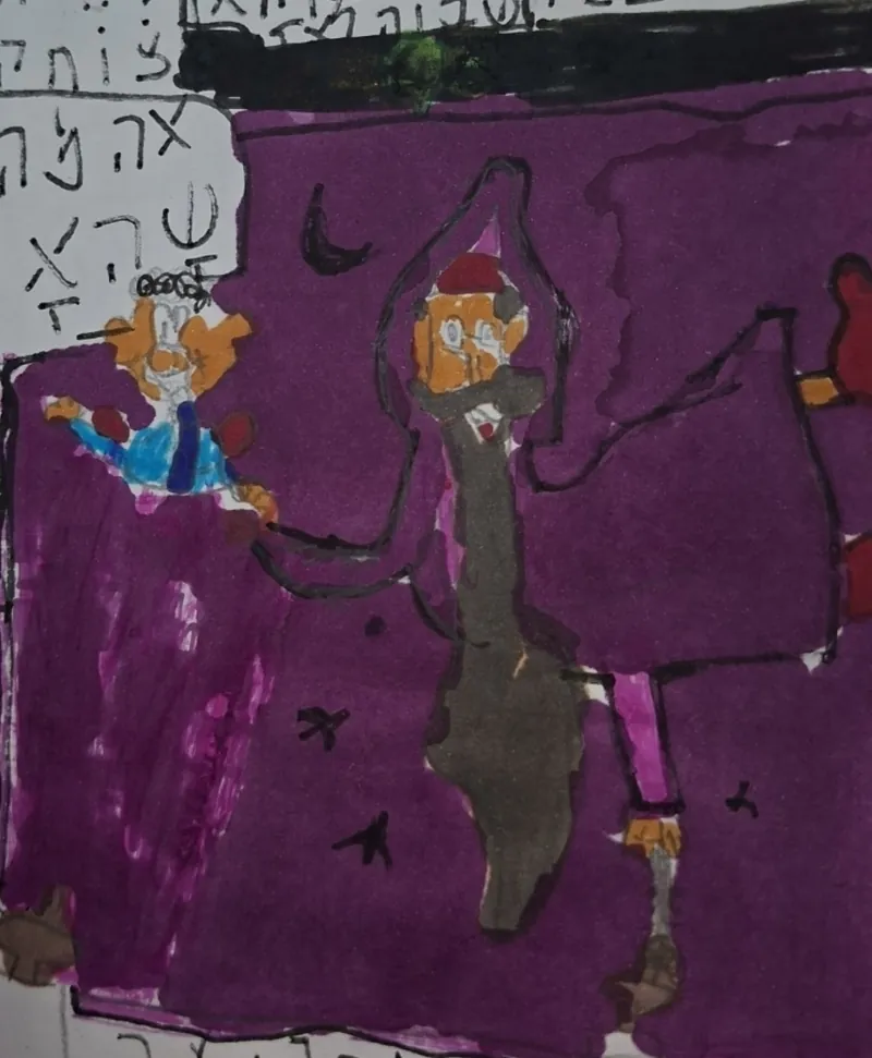 ציור מקורי של המאייר הצעיר: המגיד